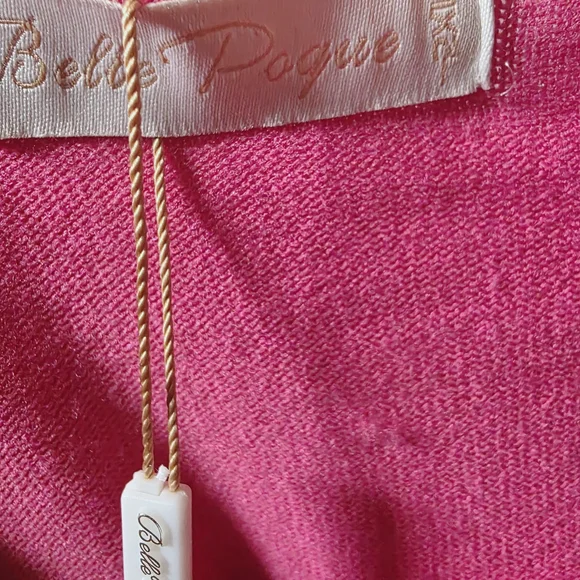🌺 Belle Poque Chic Pink Women's Cardigan NWT - Picture 5 of 6